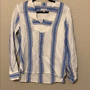 Linen striped JCrew top